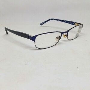 Kate Spade New York Ambrosette Eyeglass Frames-Navy Polka Dots-Rectangle